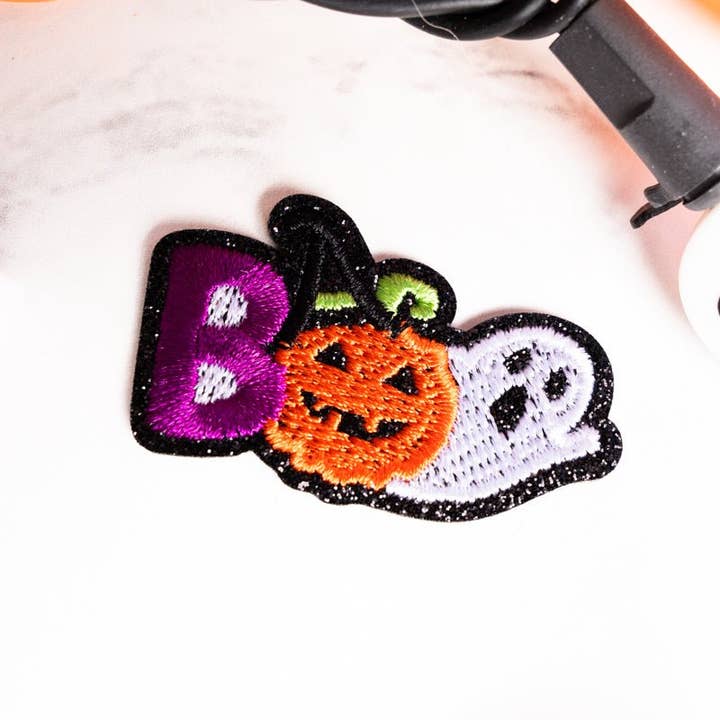 Wholesale Accessory Market - Wholesale Patch - Halloween Boo Embroidered Glitter Patch0