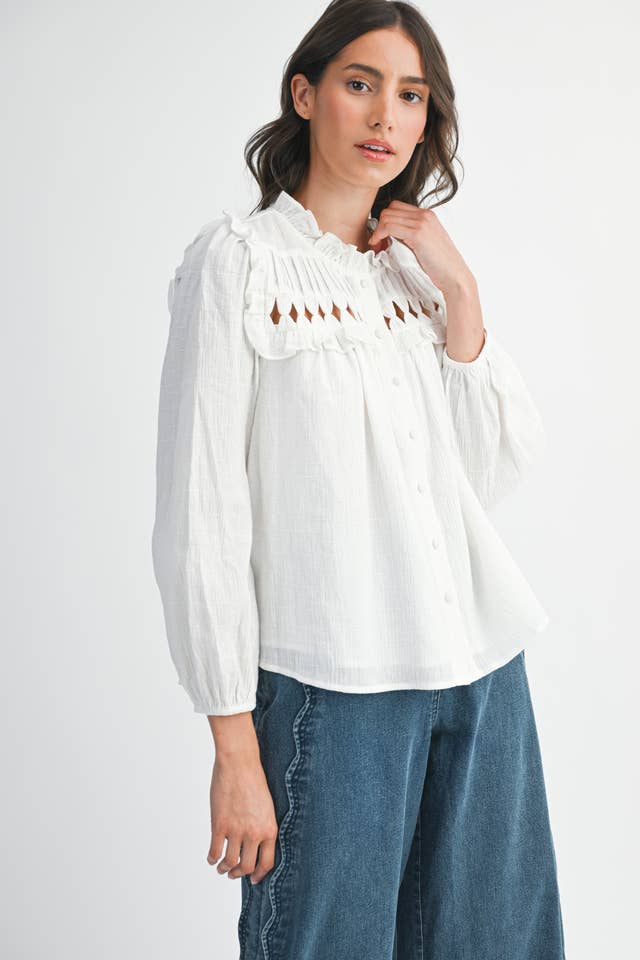 Camellia - Vente Chemisier – femme - BLOUSE AVEC DÉTAILS VOLANTÉS13