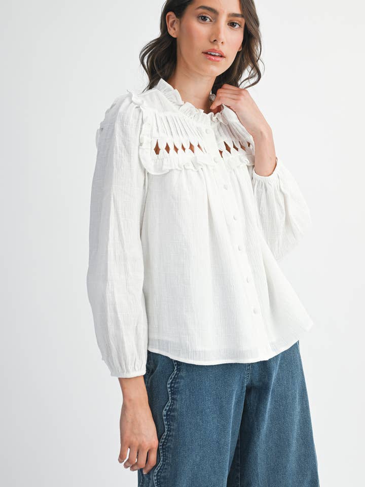 Camellia - Wholesale Blouse - Women's - BLOUSE WITH RUFFLED DETAIL13