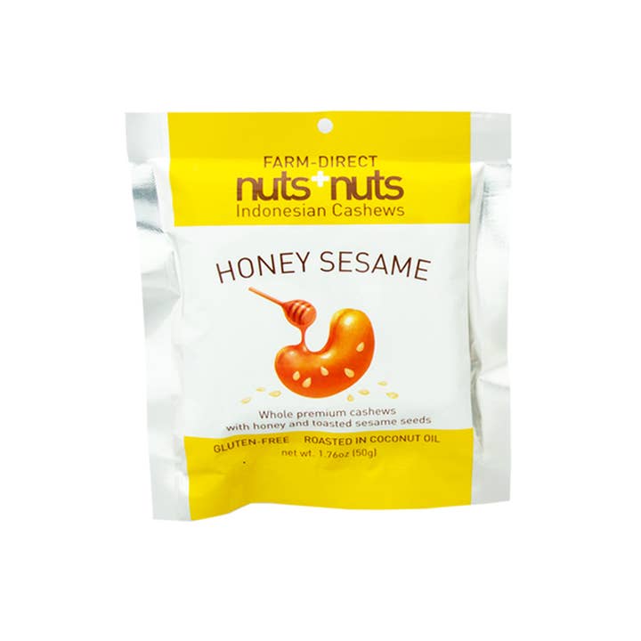 Nuts+Nuts - Wholesale Nuts - Honey Sesame Cashews Snack Pack 1.76oz