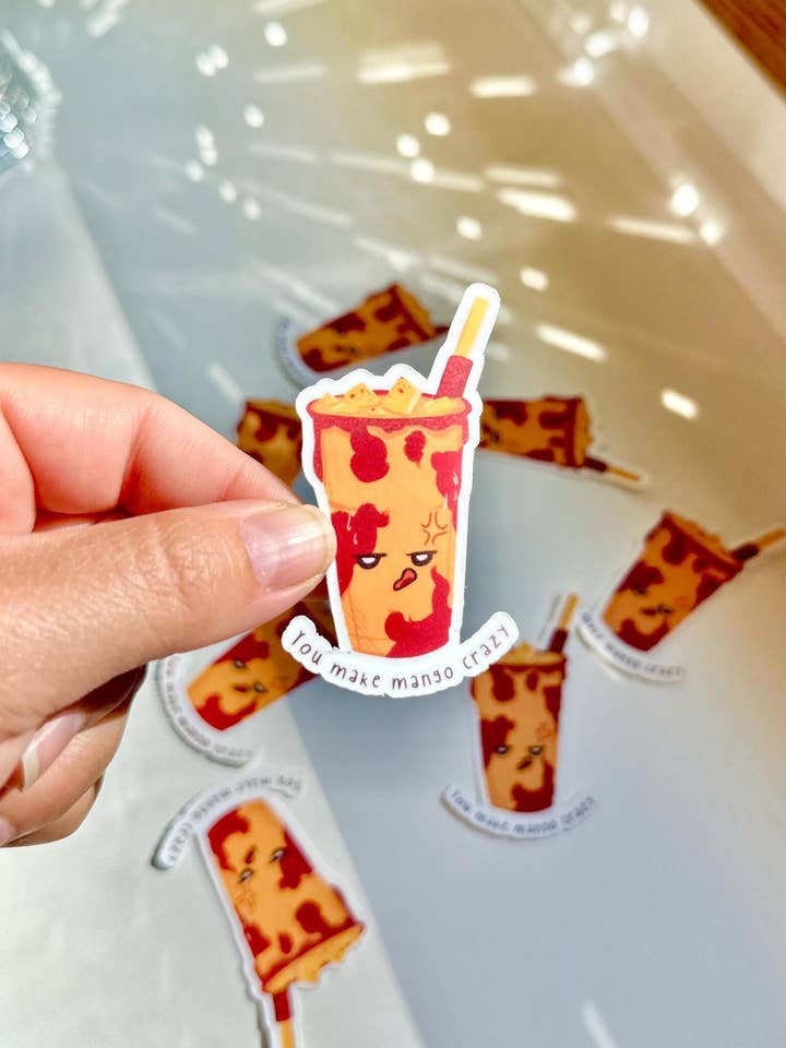 Decalque Impermeável em Vinil Mangonada com Ilustração Kawaii por atacado de BriPrice Artistry