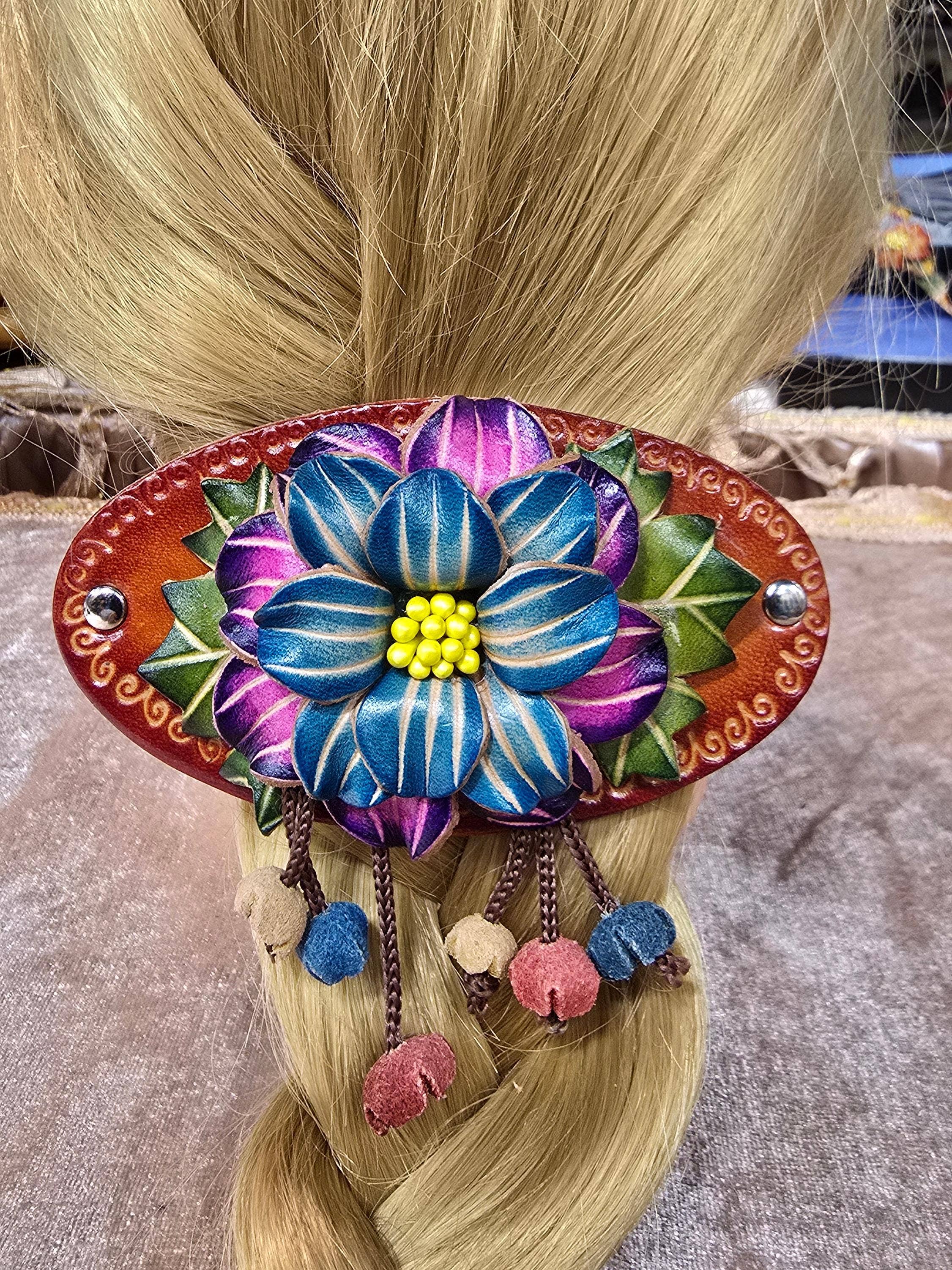 Sunflower Handmade leather inc - Wholesale Barrette - Women's - Handmade Leather Barrette for Women - G4762