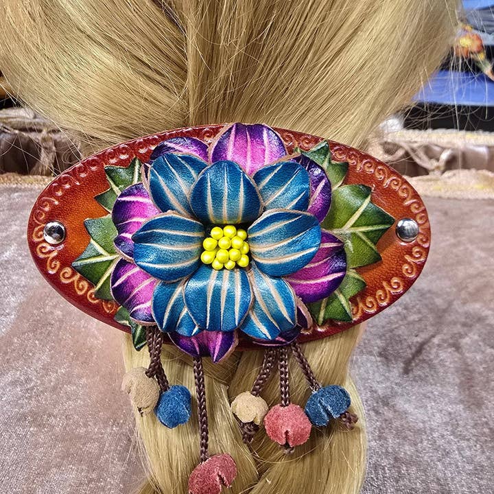 Sunflower Handmade leather inc - Wholesale Barrette - Women's - Handmade Leather Barrette for Women - G4762