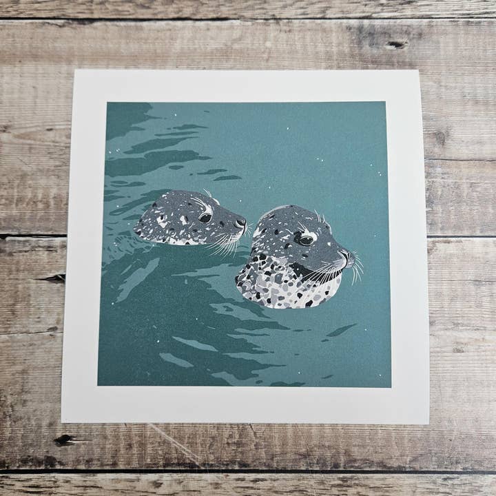 Two Seals - Archival Quality Giclée Print for wholesale by Flotsam Prints