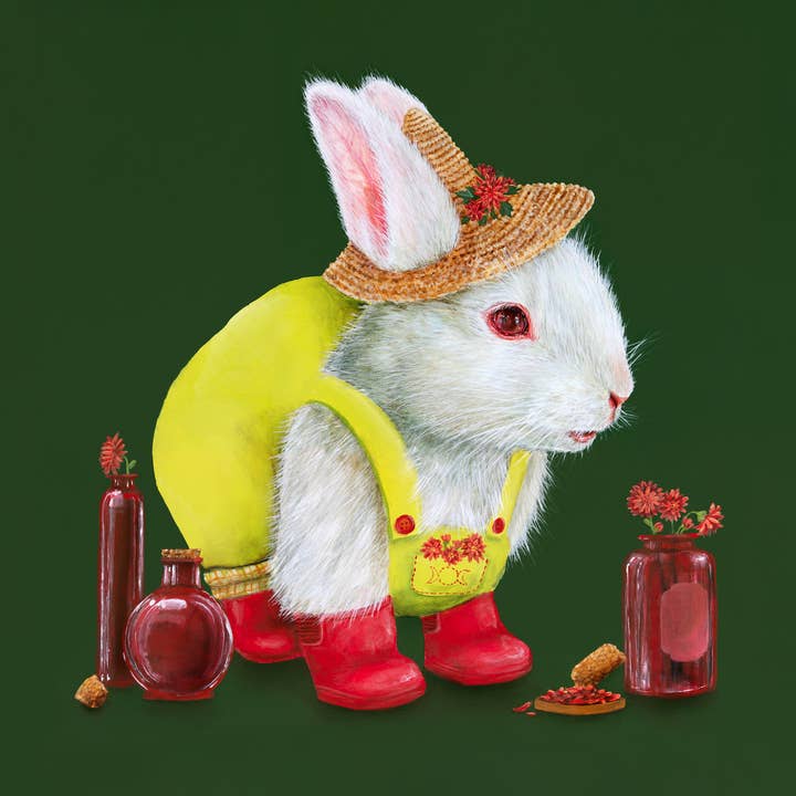 Matilda (Albino Rabbit) Print for wholesale by One Lane Studios