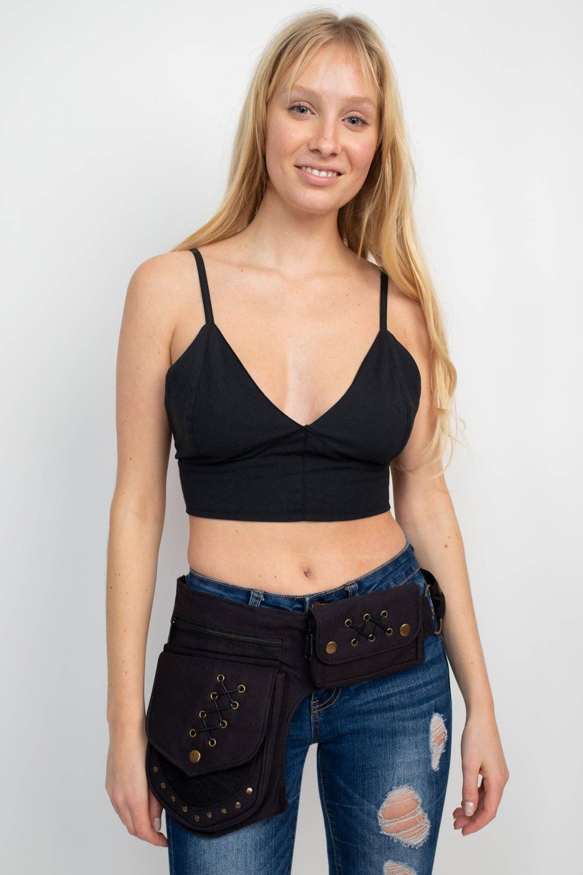 Lakhays Collection Inc. - Venta al por mayor Riñonera - Mujer - Práctico cinturón utilitario de viaje Fannypack de algodón0