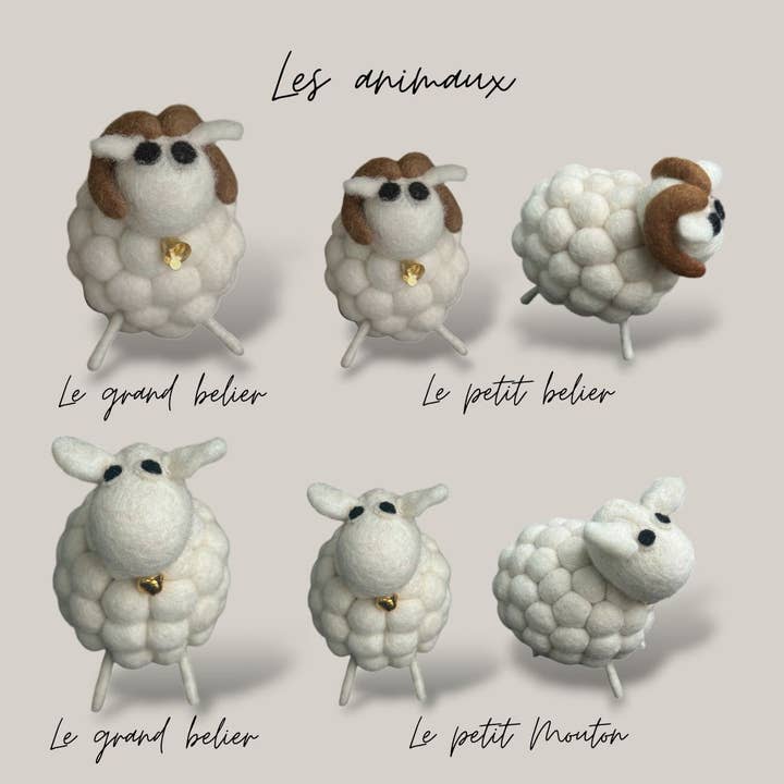 New Heidi - Venta al por mayor Figura decorativa - Lote de 6 - Decoración figura Oveja bola - New Heidi