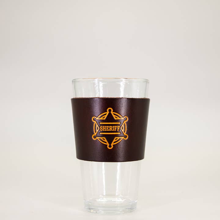 Leather Pint Glass - Sheriff Badge and other Purchase Wholesale sheriff. Free Returns & Net 60 Terms on Faire trending on Faire.