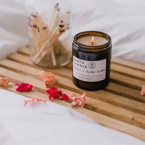 Earth Candle Co – wholesale Jar/filled candle – Neroli + Ylang Ylang Soy Wax Eco Candle1