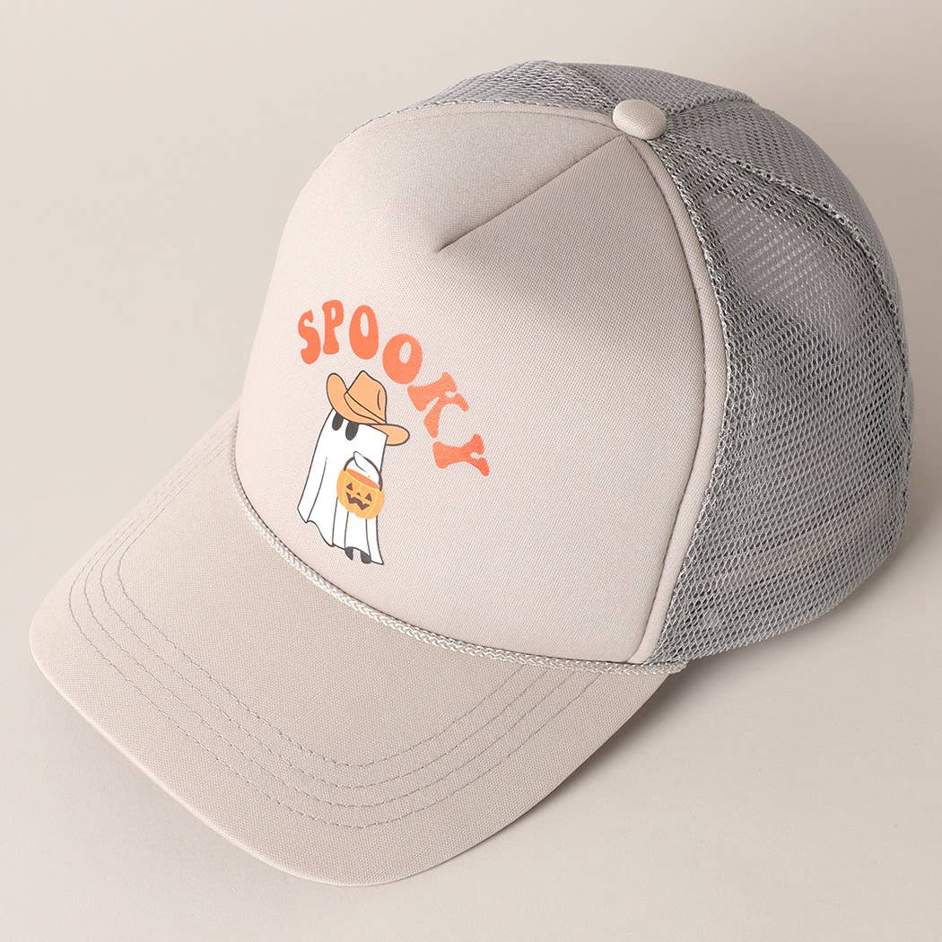 Fashion City - Vente Casquette de camionneur – unisexe - Chapeau de camionneur d'Halloween à imprimé Spooky Ghost10