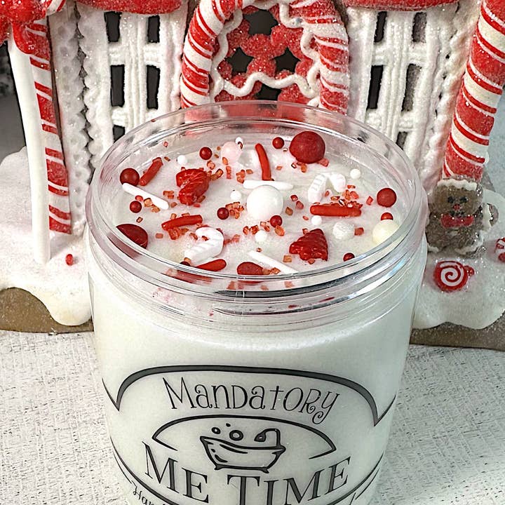 Mandatory Me Time - Wholesale Body Scrub/Exfoliant - Peppermint Swirl Foaming Sugar Scrub | Winter Christmas