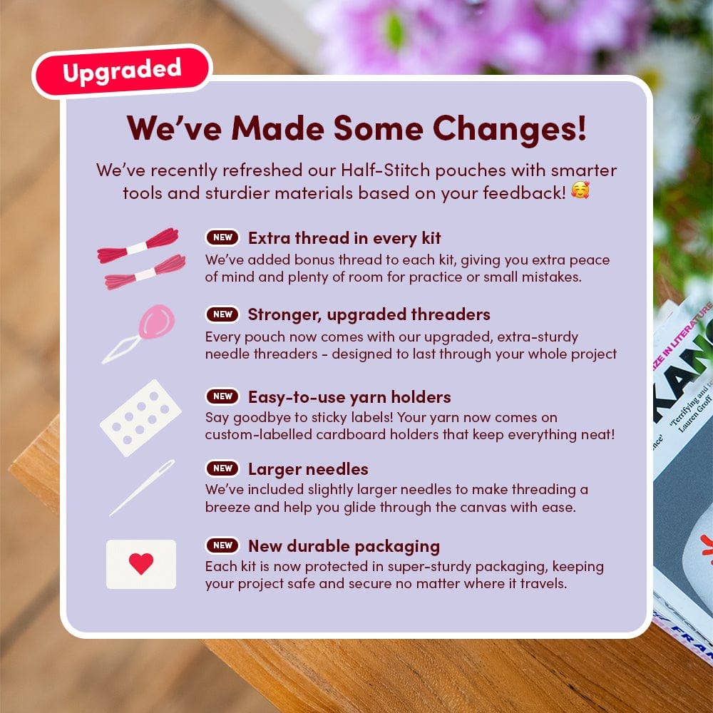 Craft Club – wholesale Embroidery/cross-stitch supplies – GOOD LUCK CHARMS - Needlepoint Pouch Kit3