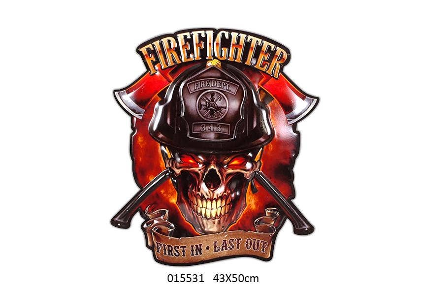 Faye - Wholesale Plaque - Decorative Plaque Firefighter 43 X 50 cm0