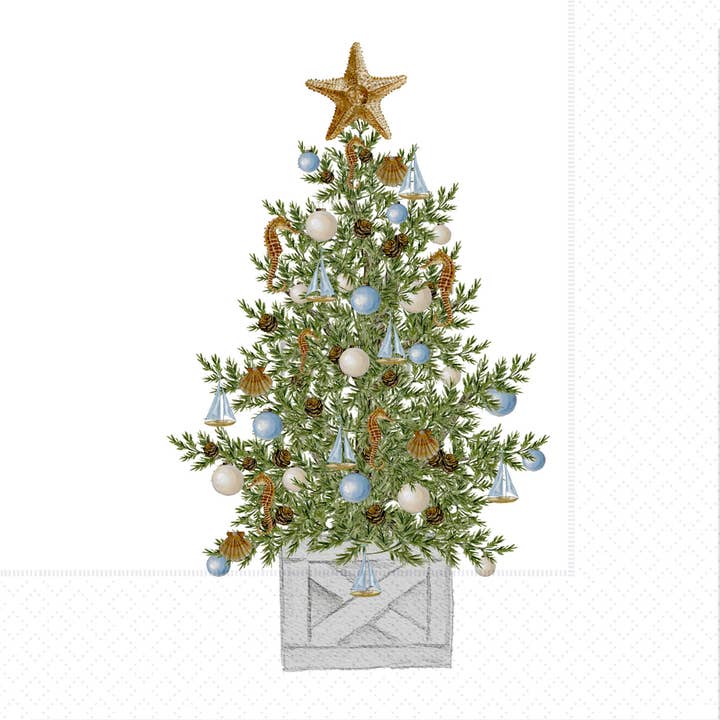 Paper Cocktail Napkins 20ct Sea Christmas Tree Christmas for wholesale by Boston International