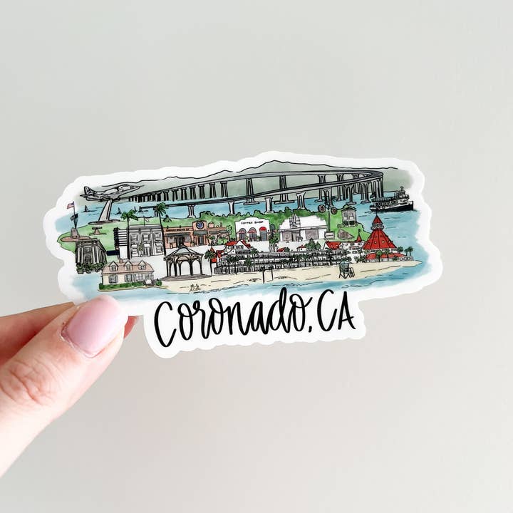 Thirteenwinks - Wholesale Sticker - Coronado, CA California State Skyline Landmark Sticker