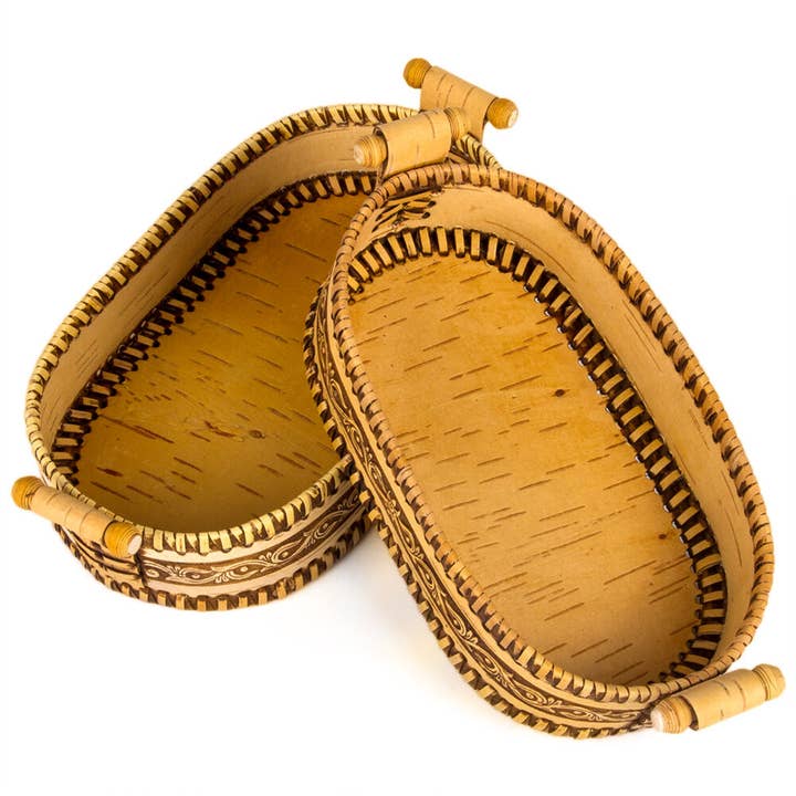 Birch Bark Bread and Pastry Basket Set of 2 for wholesale by STP