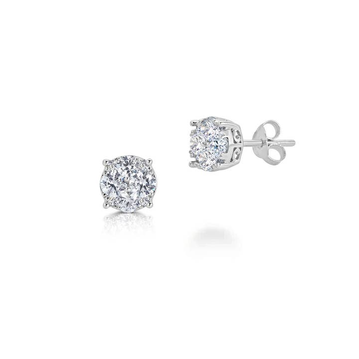 Fifth and Fine - Wholesale Stud/Post Earrings - Lab Grown Diamond Earrings in 925 Sterling Silver F SI24