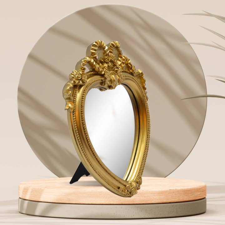 Concepts In Time - Wholesale Compact mirror - Concepts Heart Bow Mirror – 8x9 Sweet Resin Reflection1