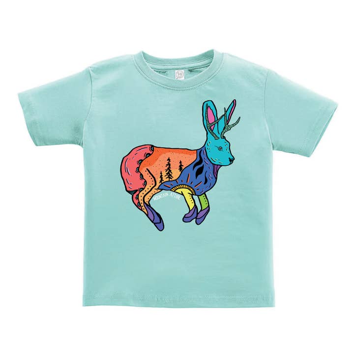 T-shirt Jackalope coloré pour tout-petit pour la vente par Mountain Attire