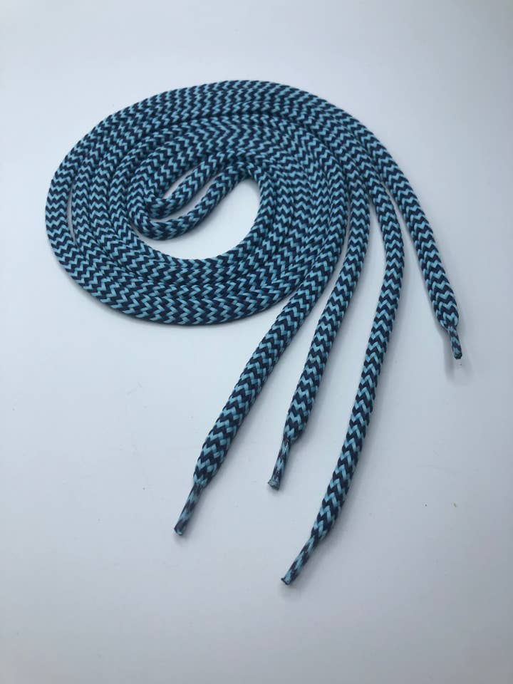 Hybrid Shoelaces Chevron Pattern - Royal Blue/Light Blue for wholesale by The Shoelace Factory