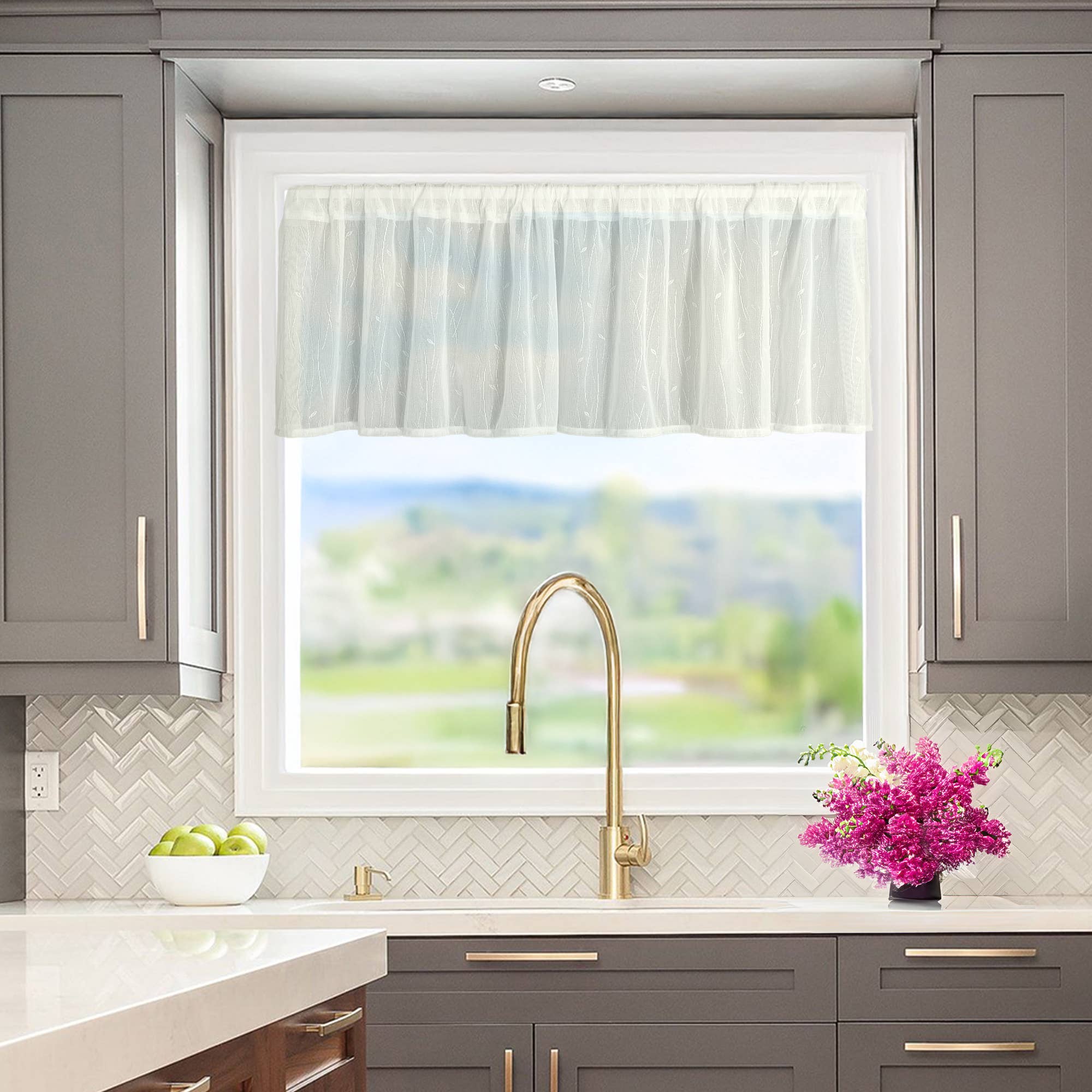 Heritage Lace - Wholesale Curtain - Prairie 60x16 White Ivory Lace Curtain Valance5