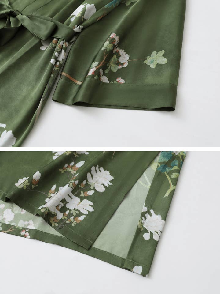 Floral Olive Kimono Robe for wholesale on Faire21