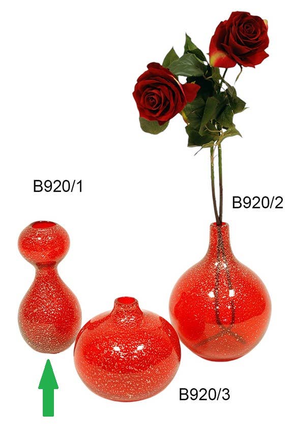 Aguilar Málaga - Wholesale Vase - RED/GOLD GLASS VASE 25cm(high)X12cm(diameter)0