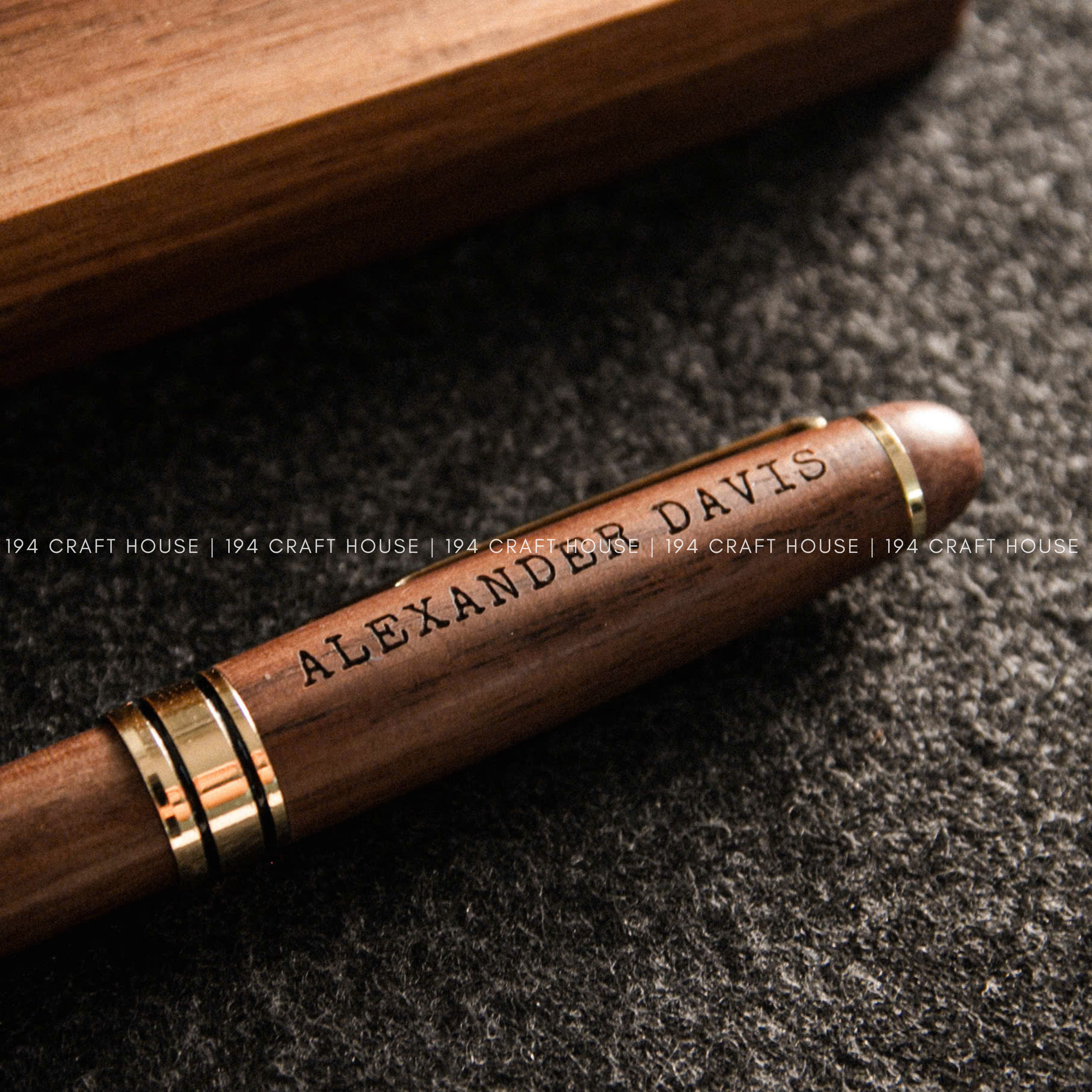 194 Craft House - Wholesale Pen - Walnut Wooden Ballpoint Pens & Case Set - Office Gifts0