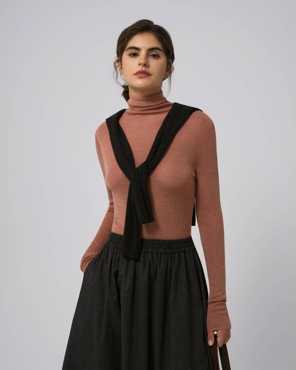 Ossa Knitted Hemp Turtleneck for wholesale by Juana