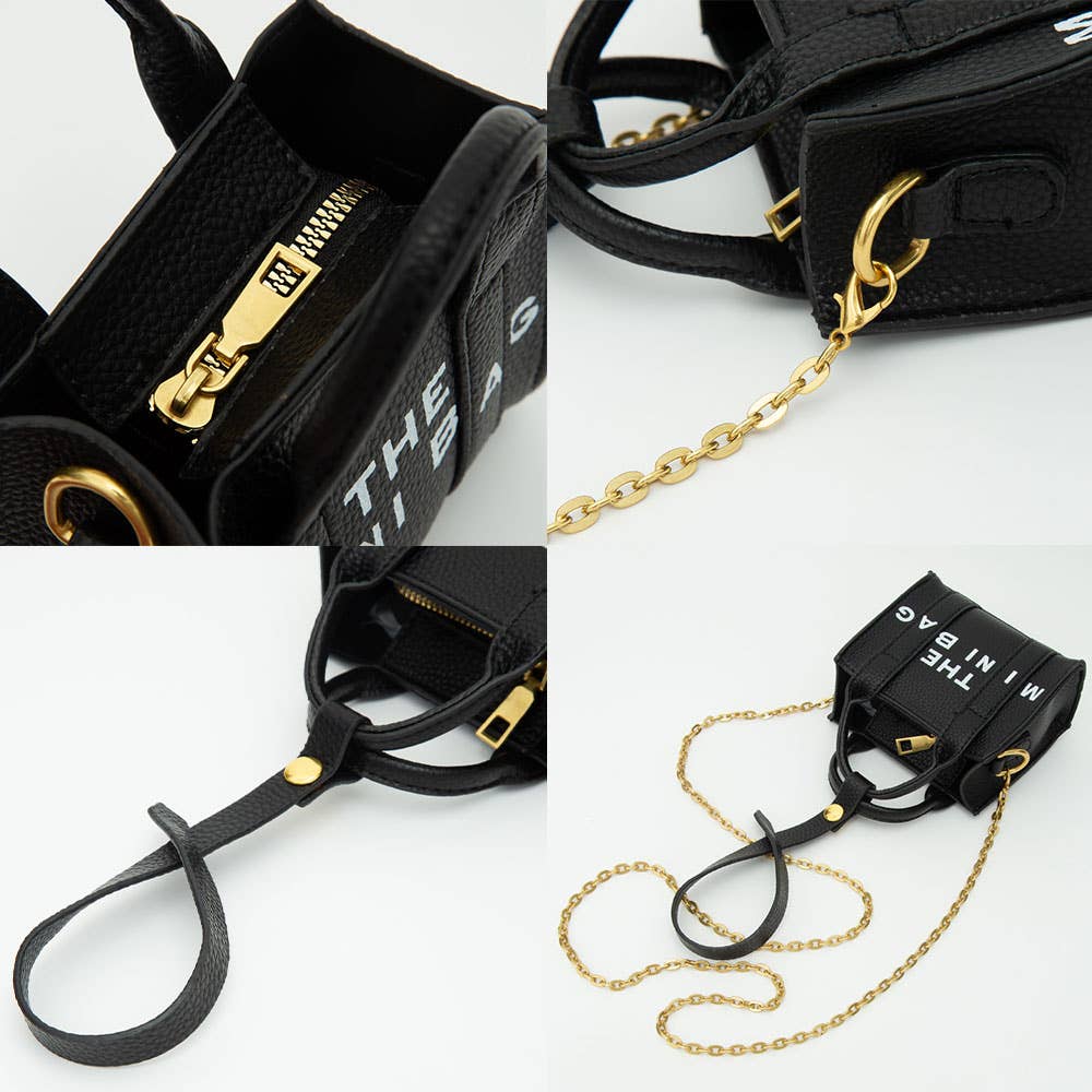 Sensibling Corp. - Wholesale Crossbodytas - Dames - DE MINI TAS Boodschap Puntige Imitatie Leren Tas Hanger / Mini Tas / Schoudertas17