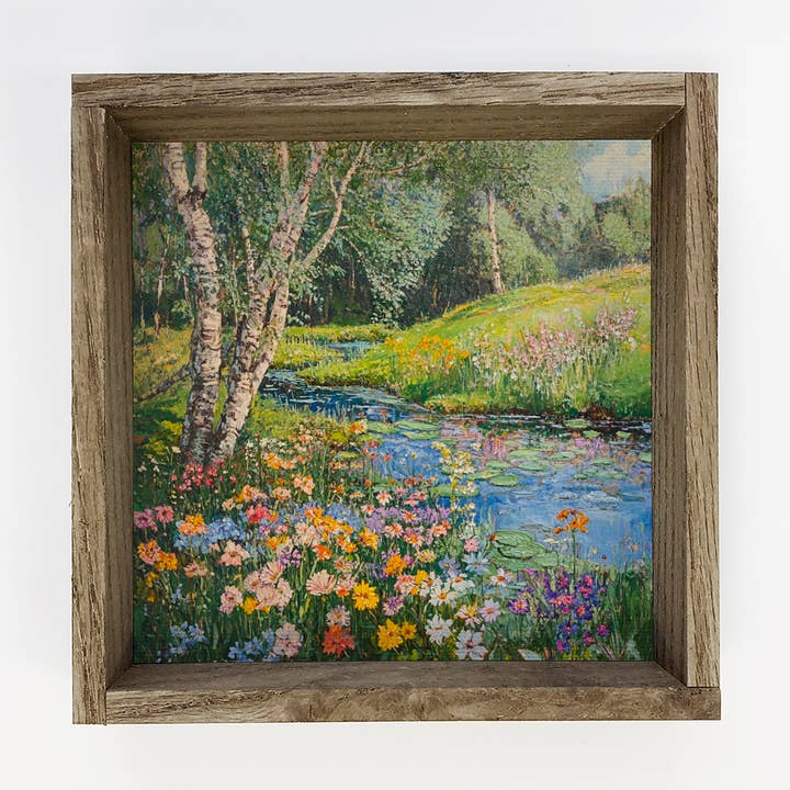 Bloemen en Boom - Natuur Canvas Kunst - Houten Ingelijste Muurkunst voor wholesale door Hangout Home