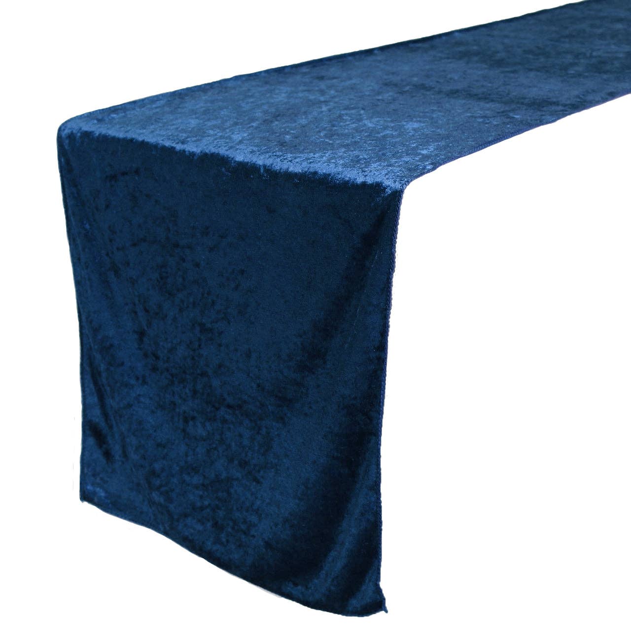 YOUR CHAIR COVERS - Wholesale Table Runner - 14 x 108 Inch Crushed Velvet Table Runner Navy Blue0