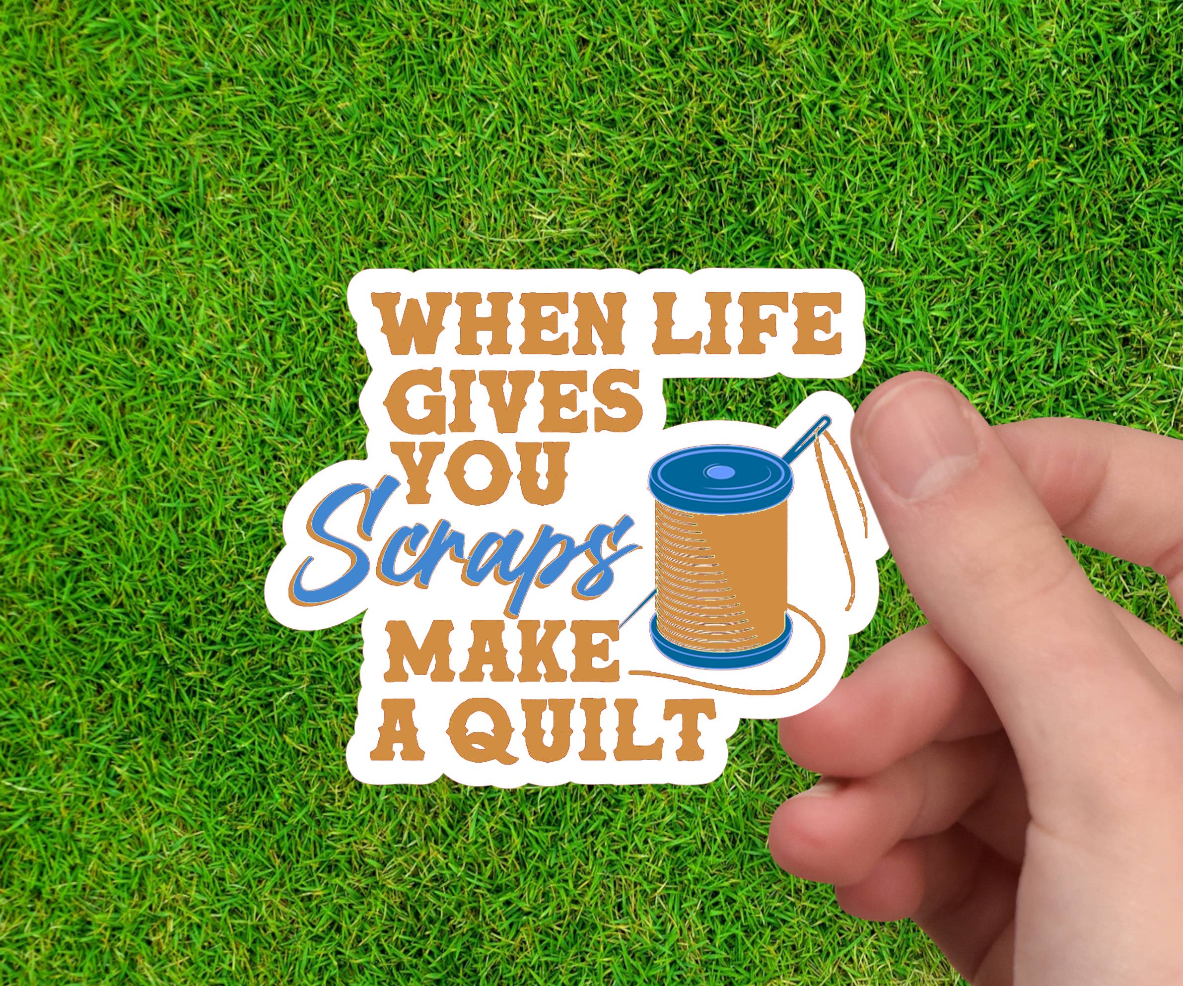 Dancing Dolphin Crafts – wholesale Klistermärke – När livet ger dig skrot gör ett täcke | Sömnad Klistermärken