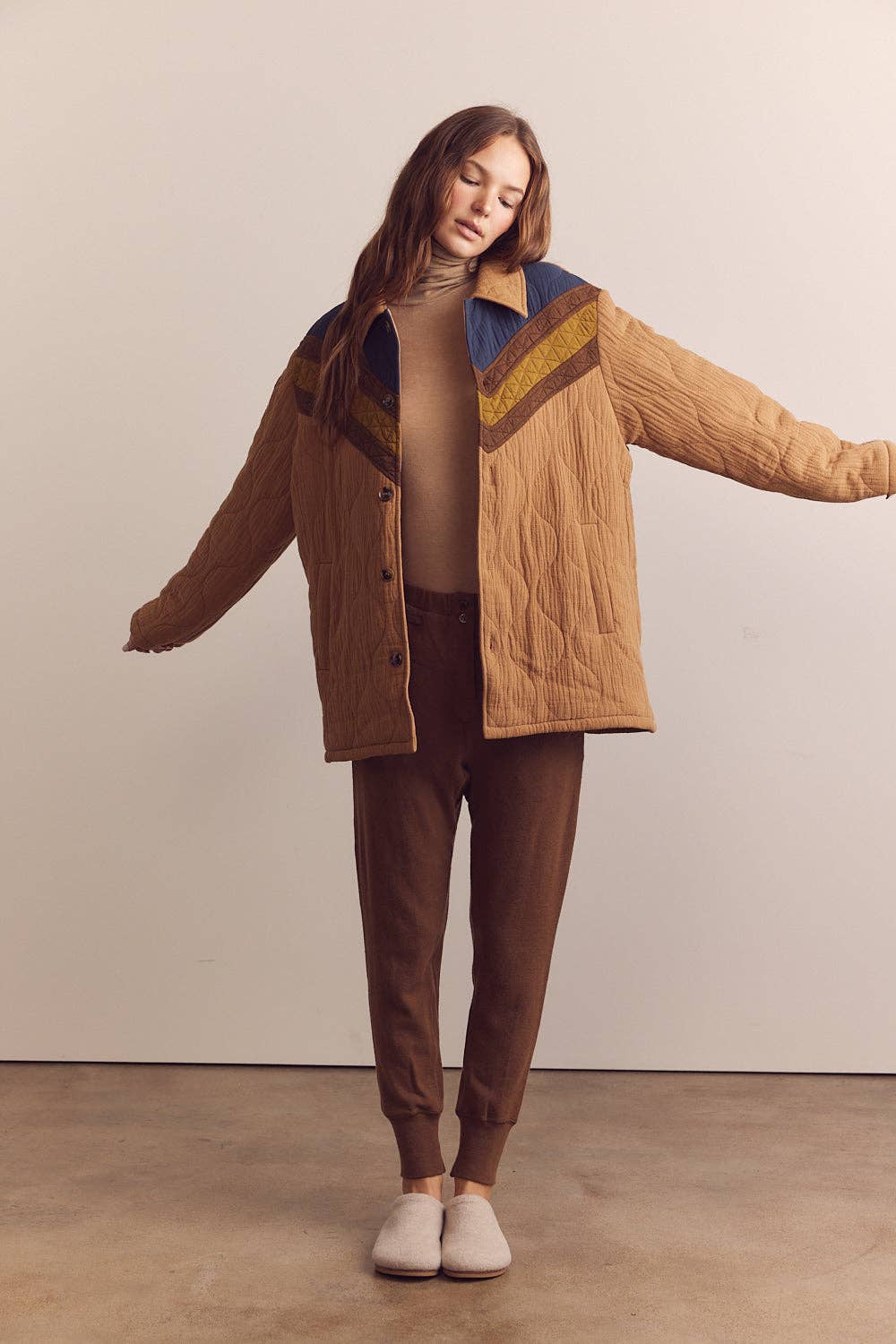 Coco Color block cotton bomber jacket for wholesale on Faire3