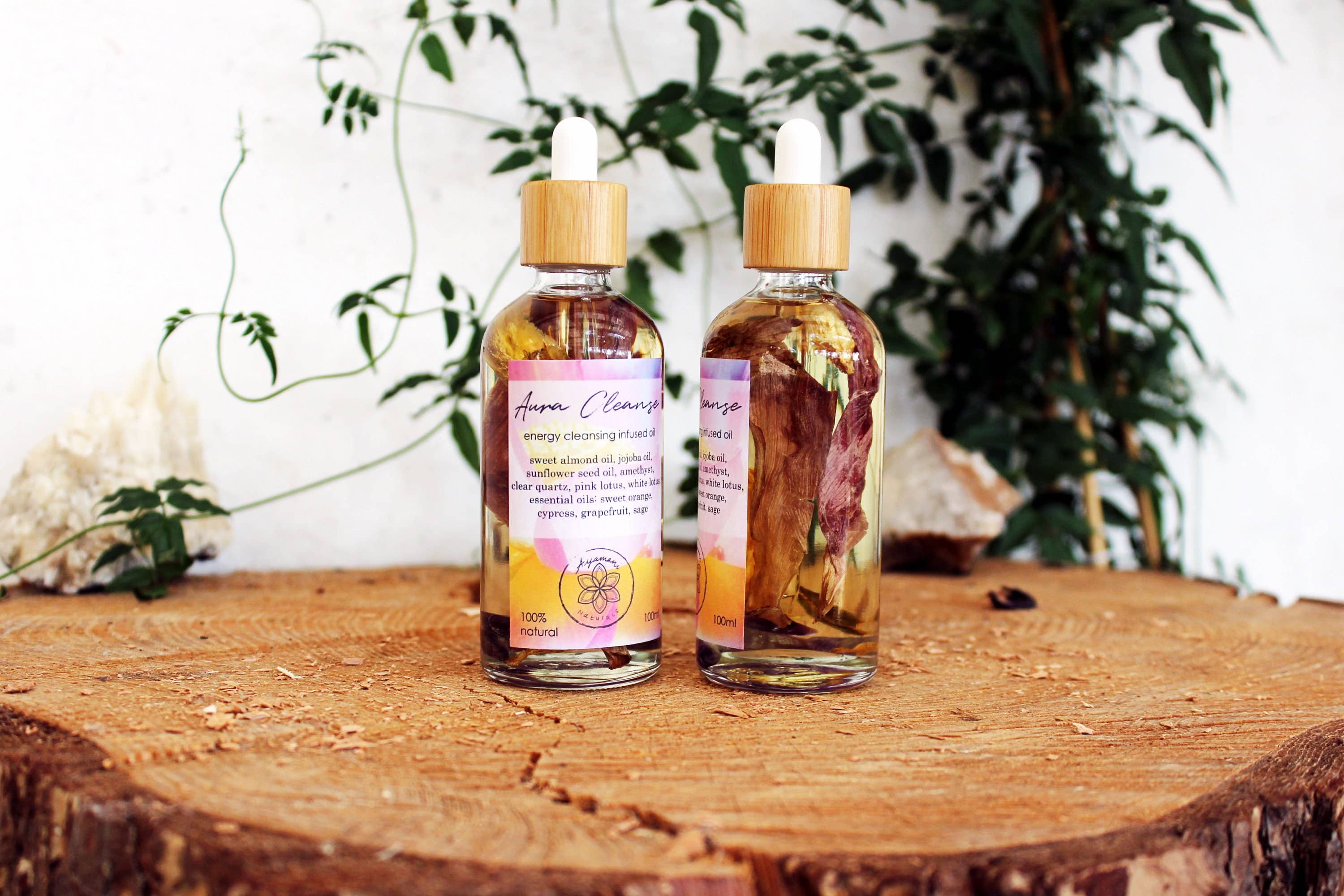 Ayamani Naturals - Vendita all'ingrosso Olio bagno/corpo - Olio Aura Cleanse con loto rosa e ametista7