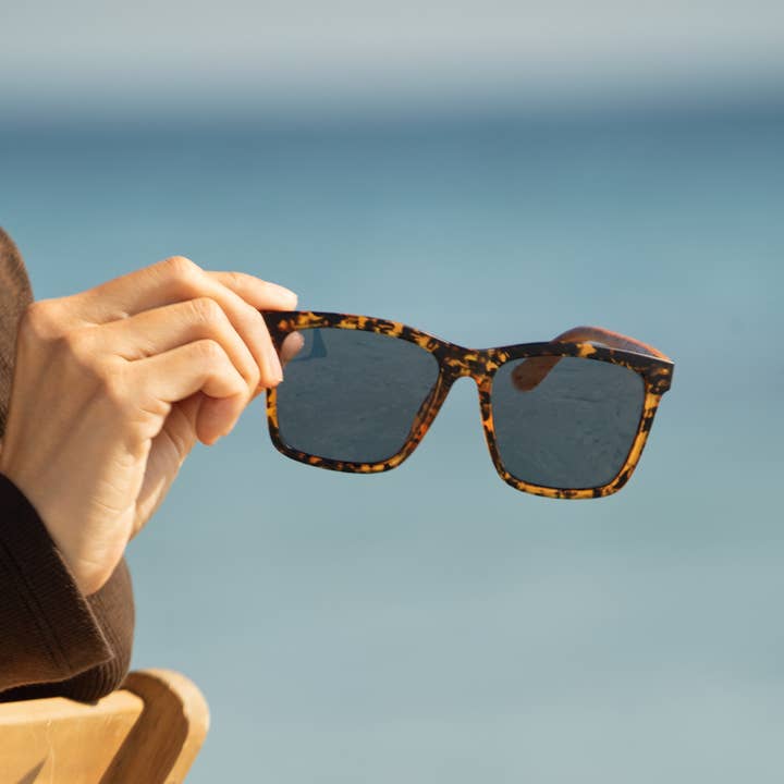 Blue Planet Eco-Eyewear - Wholesale Sunglasses - Unisex - BP19991 - Koa - Tortoise / Walnut Wood / Smoke Polarized5