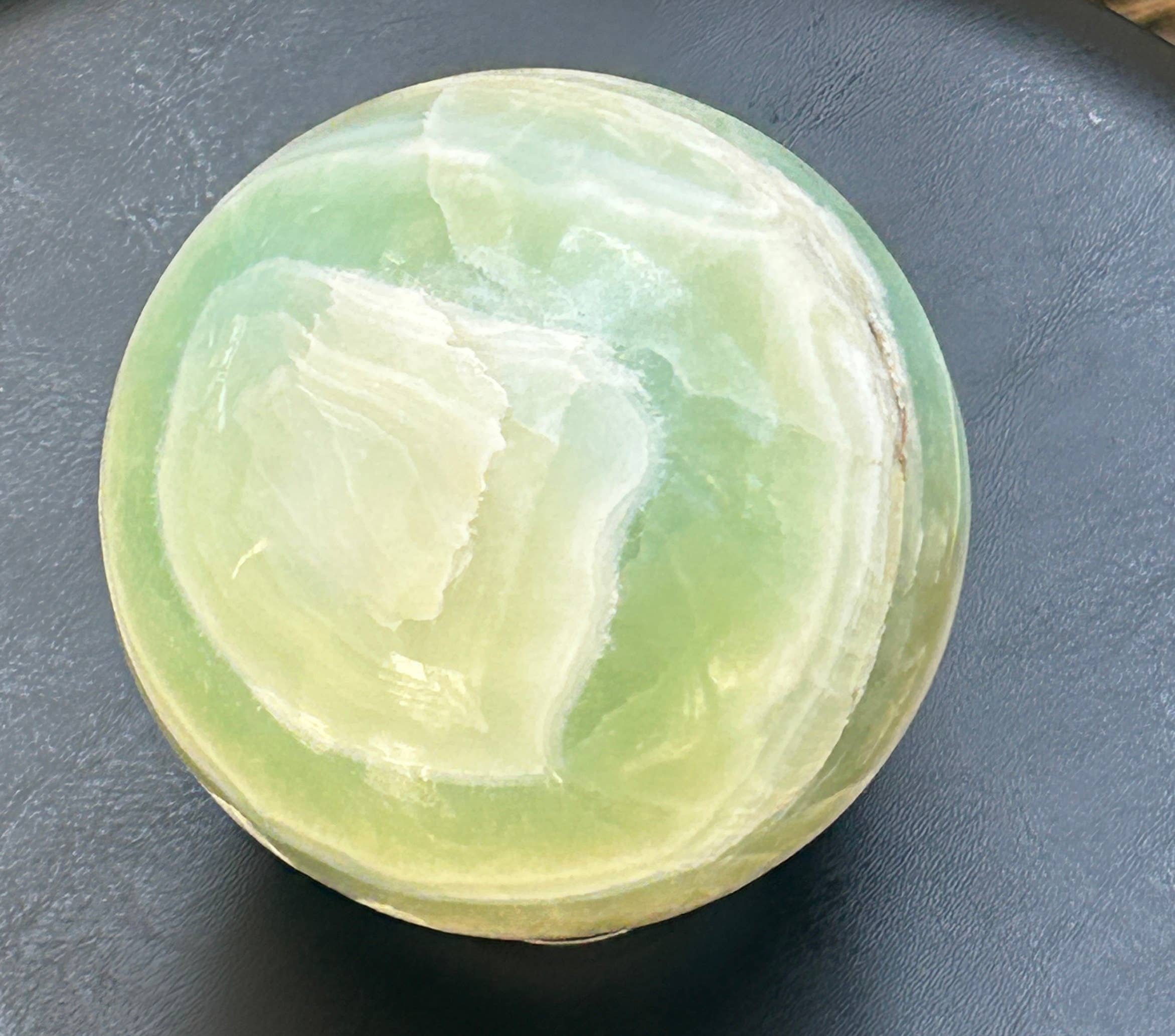 Metaphysical & Healing Crystals - Wholesale Spiritual Stone/Crystal - XXXL PISTACHIO CALCITE SPHERE (95MM-100MM)2