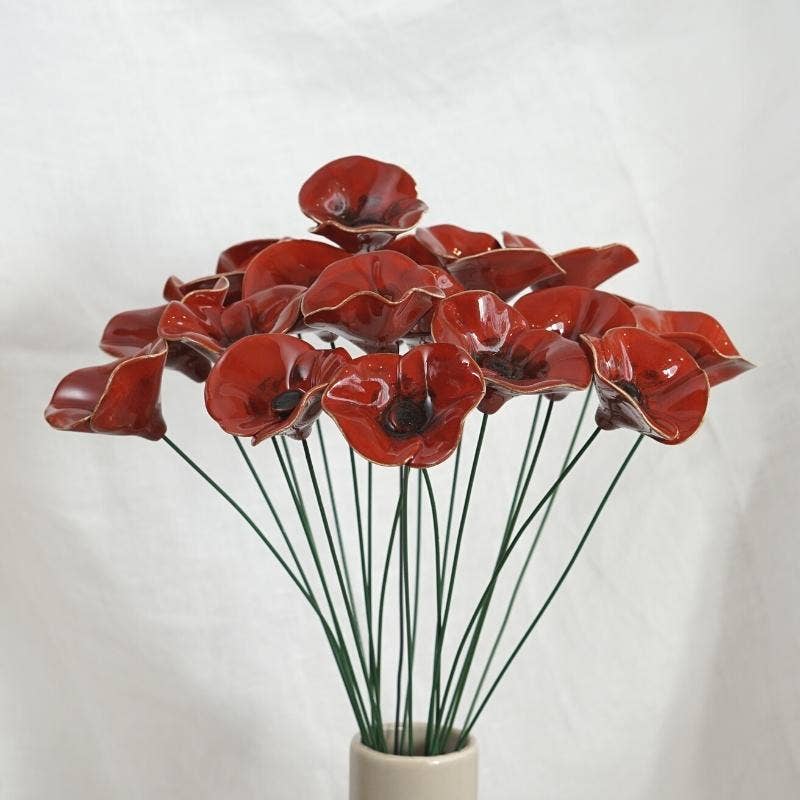 NaturoTheke – Großhandel Künstliche Blumen – Mohnblume ⌀ ca. 5cm, 39cm Stiel1