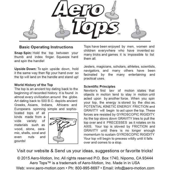 Aero-Motion, Inc. - Vente Présentoir – enfant et bébé - Aero Top - Présentoir de comptoir avec 100 toupies en plastique équilibrées5