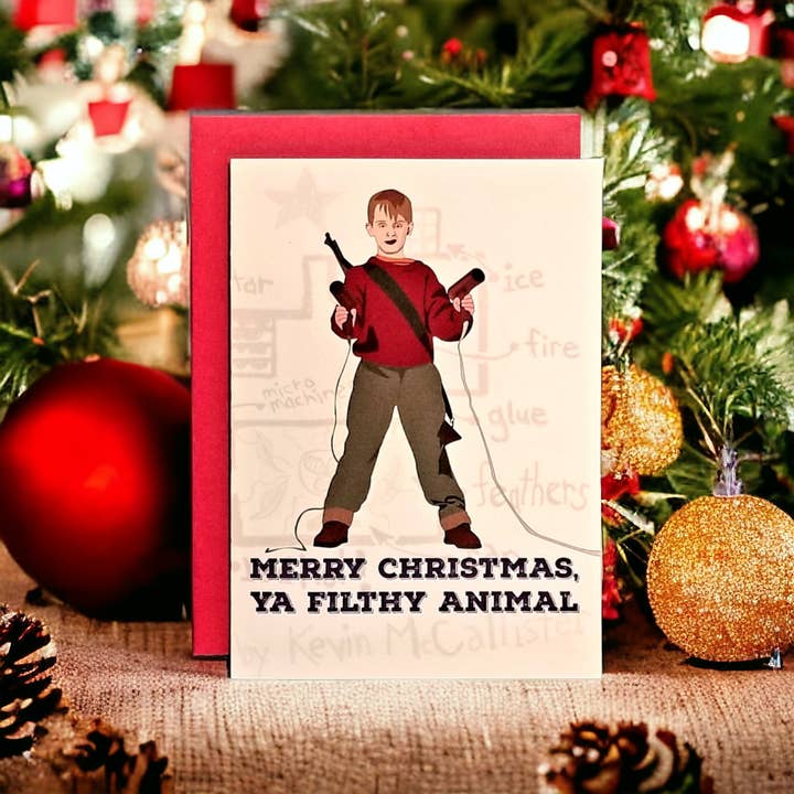 Thanks You're Welcome – postal de Natal por atacado – Feliz Natal, Seu Animal Imundo - Sozinho em Casa - Kevin - Cartão de Boas Festas 5x73