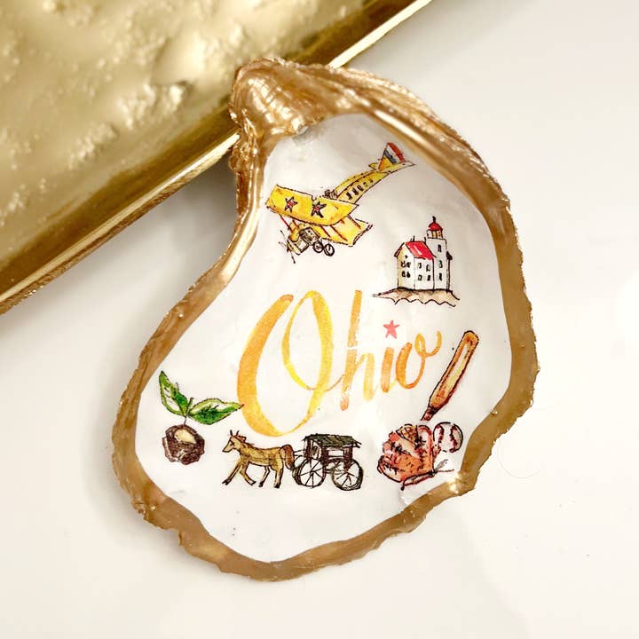 Oyster Ring Dish - Ohio for wholesale by The Painted Pearl