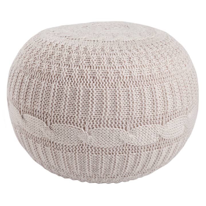 Vibe by Jaipur Living Georgia Solid Silver Round Pouf for wholesale by Jaipur Living
