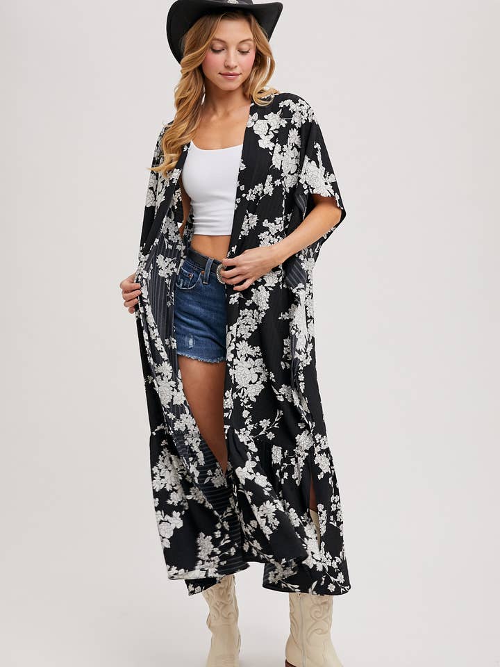Bluivy - Wholesale Kimono - Women's - EFFORTLESS FLORAL PRINT MAXI KIMONO
