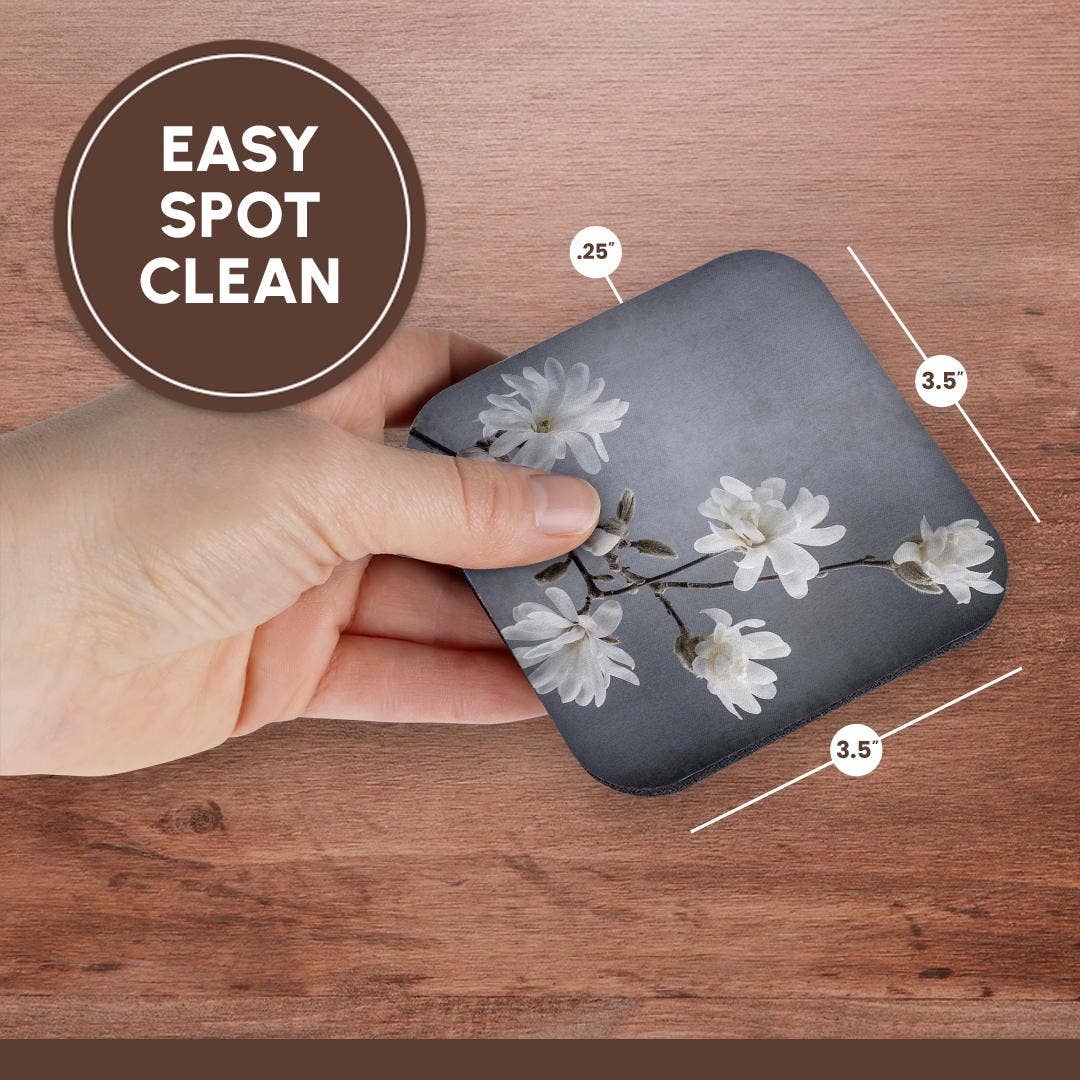 3dRose - Wholesale Coasters - 3dRose, USA, WA, Seabeck. White magnolia flowers and branches. , Coaster13