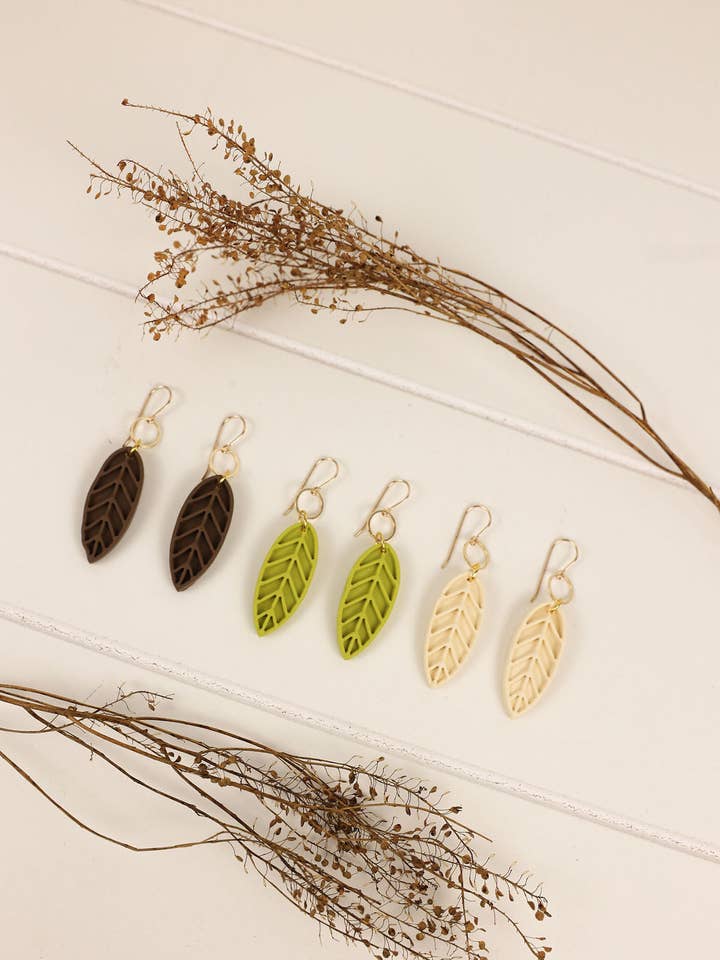 Høstblad Ørering | Ørering i Polymer Ler for engroshandel hos Katie White Designs LLC