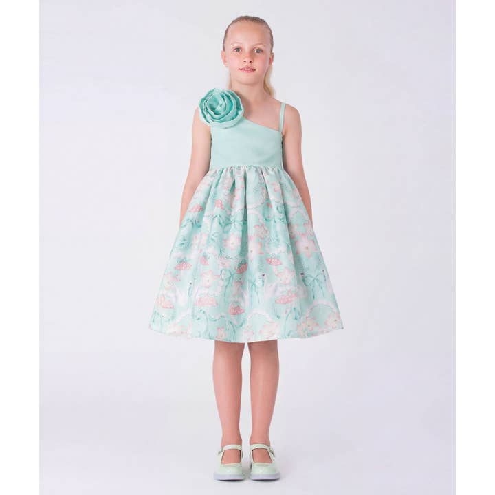 Vestido Encantador de Pérolas para Meninas Swan por atacado de Mama Luma