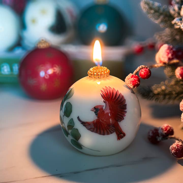 VR.candle - Wholesale Novelty Candle - Candle with Cardinal | Vintage Style Christmas Candles4