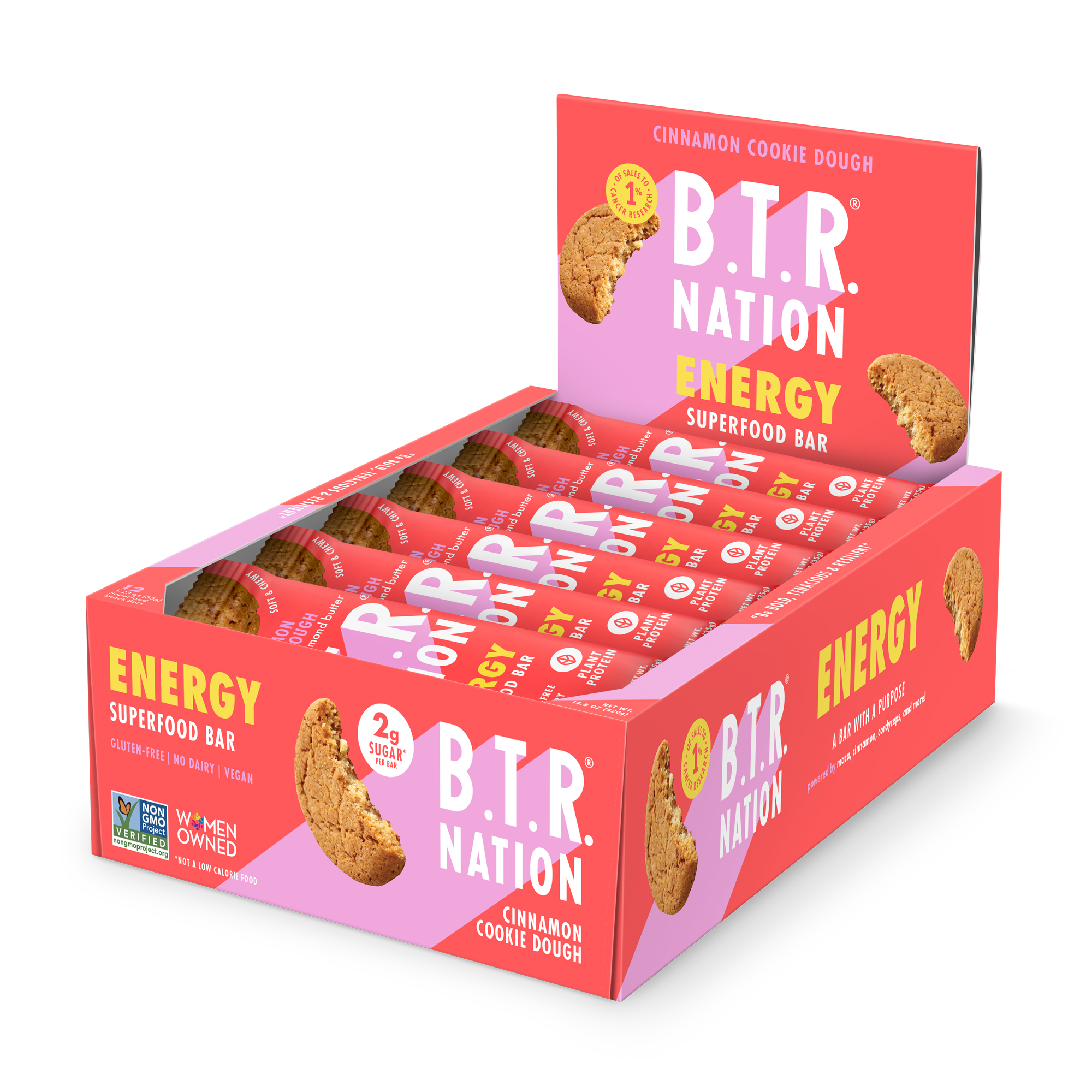 B.T.R. Bar - Wholesale Snack bar - CINNAMON COOKIE DOUGH Superfood Nut Butter Bar1