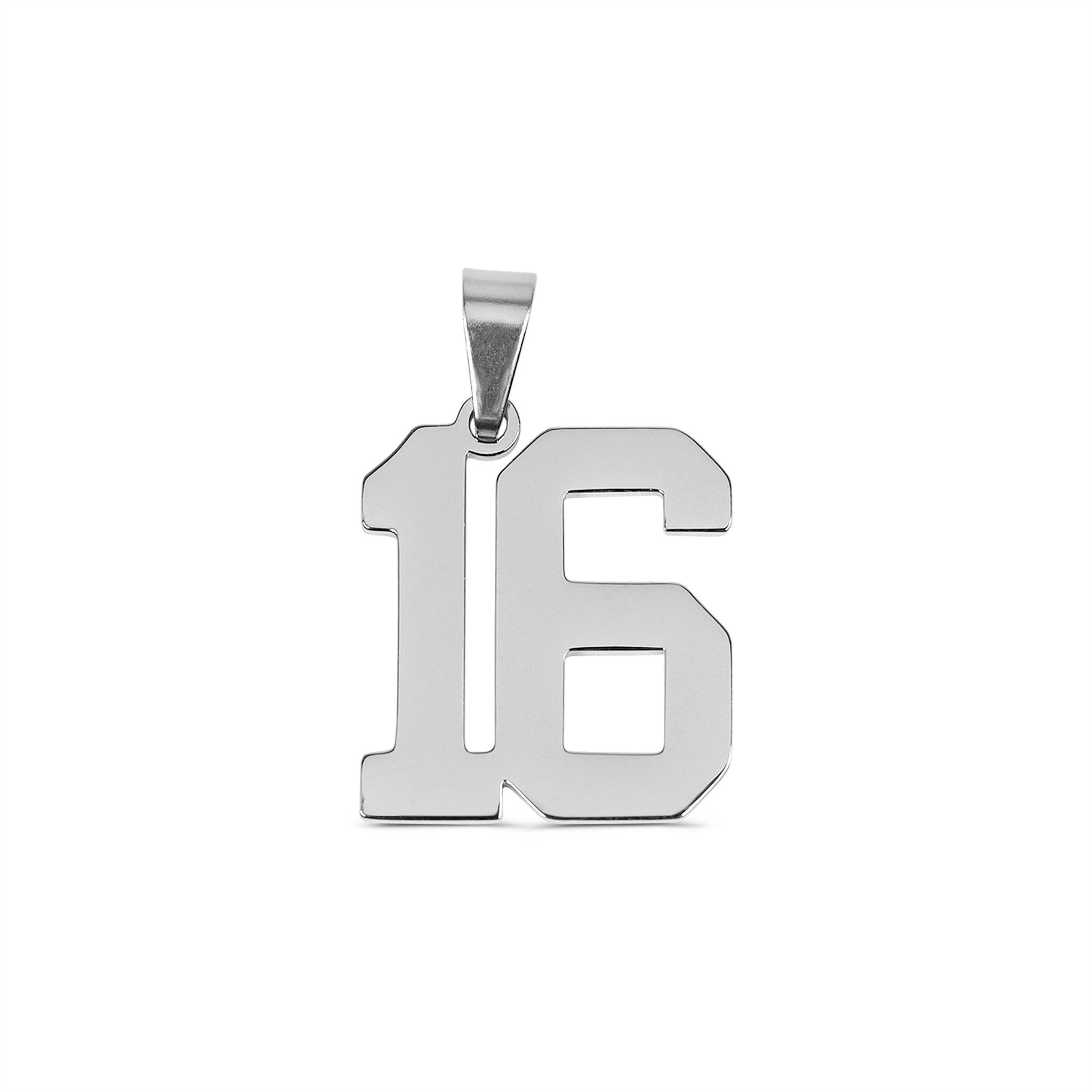 WJW - Wholesale Individual Charm/Pendant - Stainless Steel Sport Number Pendants16