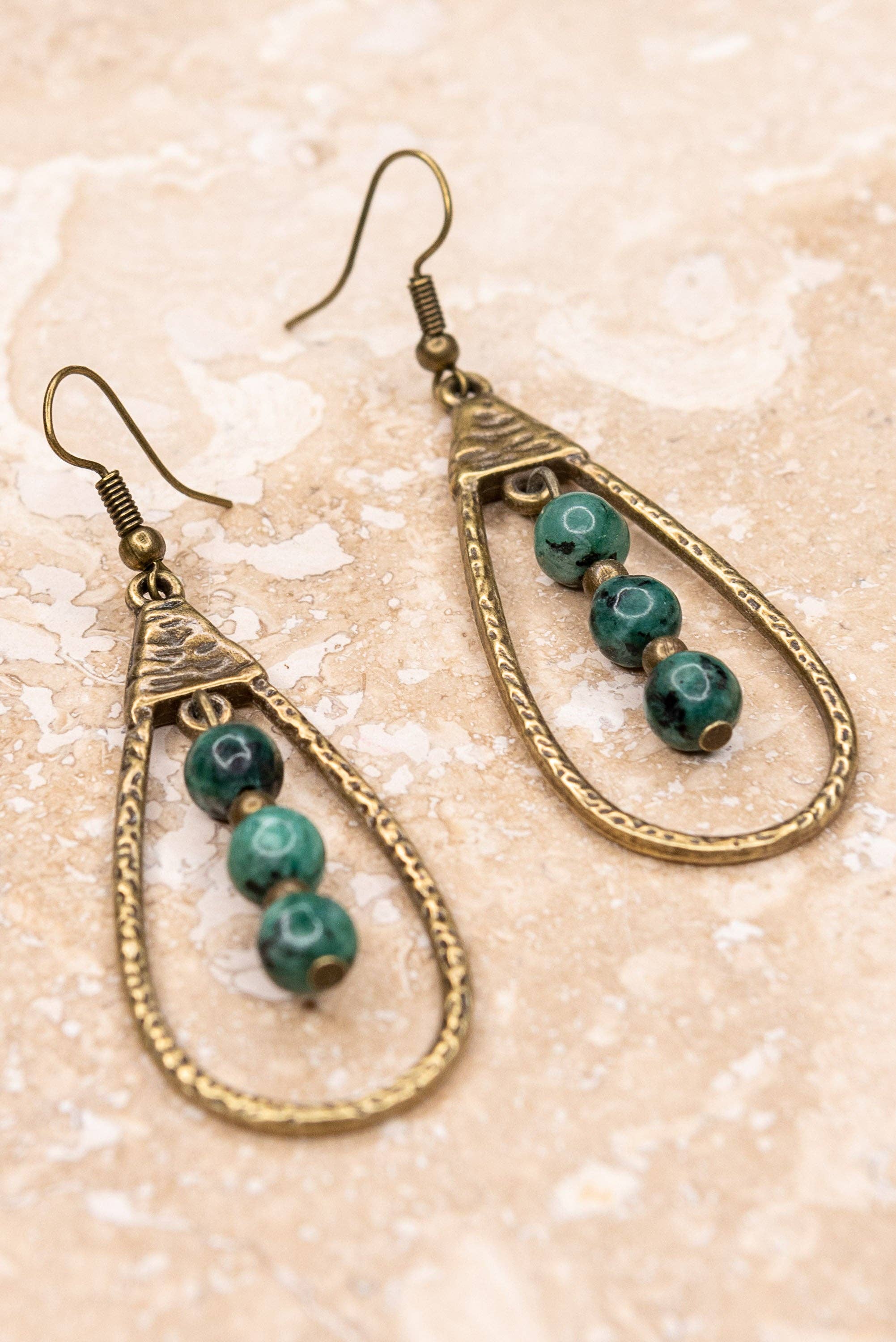 Dylan Designs - Vente Boucles d'oreilles pendantes - Boucles d'oreilles Sherri en turquoise africaine3